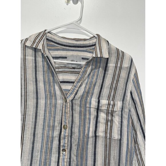 Rails Marloe Striped Button-Up Long-Sleeve Lightweight Fit Women's Shirt  small - Picture 3 of 7